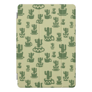 Succulent cactus silhouette in cups and pots iPad pro cover