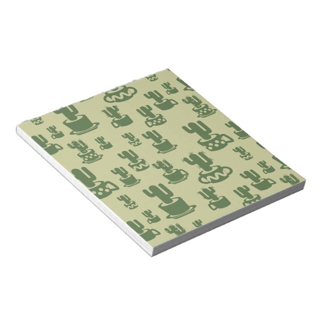 Succulent cactus silhouette in cups and pots  notepad (Angled)