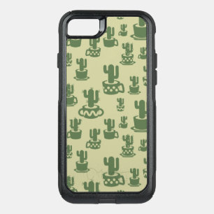 Succulent cactus silhouette in cups and pots OtterBox commuter iPhone SE/8/7 case