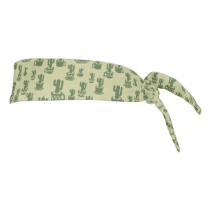 Succulent cactus silhouette in cups and pots tie headband