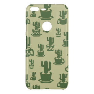 Succulent cactus silhouette in cups and pots  uncommon google pixel XL case