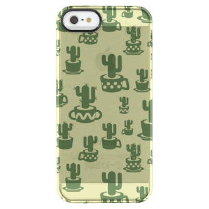 Succulent cactus silhouette in cups and pots clear iPhone SE/5/5s case