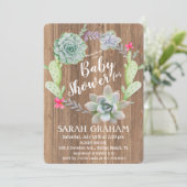 Succulent Cactus Wreath Baby Shower Invitation (Standing Front)