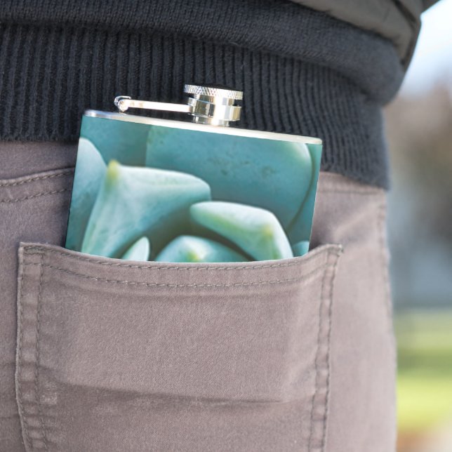 Succulent Closeup Hip Flask (In Situ)