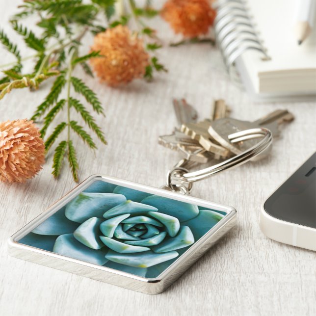 Succulent Closeup Keychain (Side)