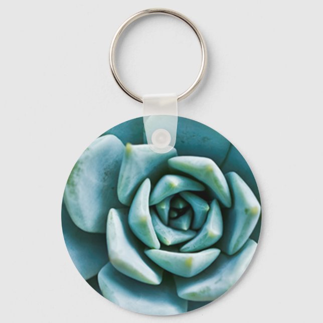 Succulent Closeup Keychain (Front)
