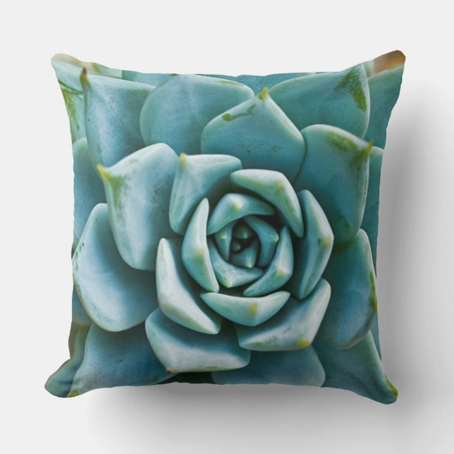 Succulent Closeup Throw Pillow (Front)