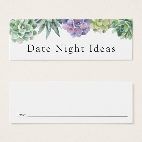 Succulent Date Night Idea Card