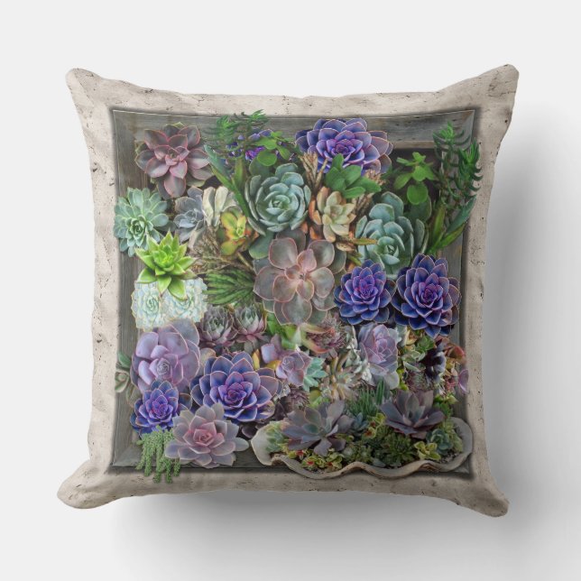 Succulent decor throw pillow (Front)