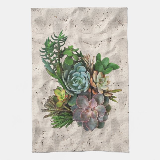 Succulent decor towel (Vertical)