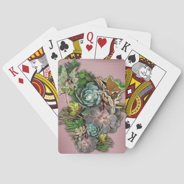 Succulent displays poker cards (Back)