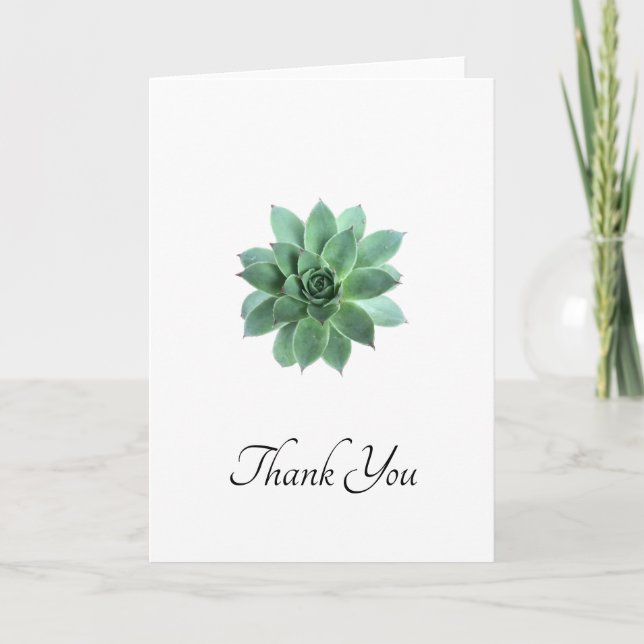 Succulent Elegant Greenery Thank You Card (Front)