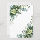 Succulent Eucalyptus Elegant Boho Greenery Wedding Invitation (Back)
