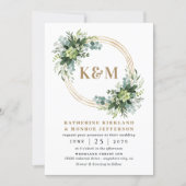 Succulent Eucalyptus Elegant Boho Greenery Wedding Invitation (Front)