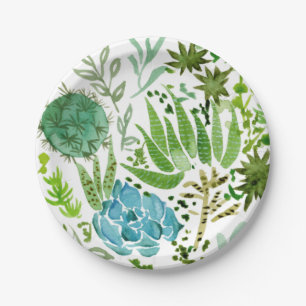 Succulent Field I Paper Plates