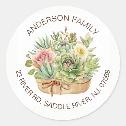 Succulent Floral Address Label 