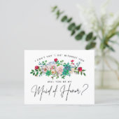 Succulent Floral Maid of Honor Card | Zazzle