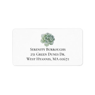 Succulent Floral Sage Green Boho Wedding Label
