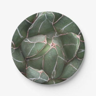 Succulent Flower Custom Paper Plates 7 in