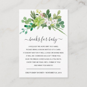 SUCCULENT FOLIAGE WATERCOLOR REQUEST BABY SHOWER ENCLOSURE CARD