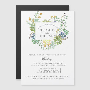 Succulent Frame Magnetic Magnetic Invitation