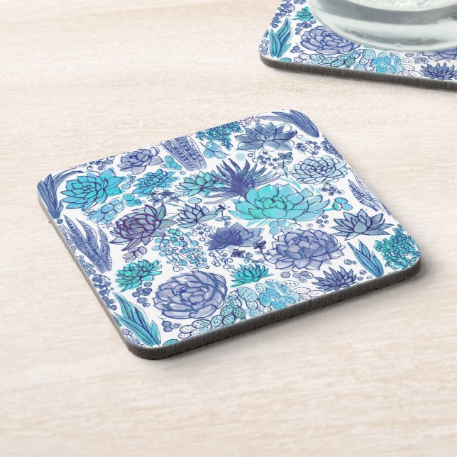 Succulent garden beverage coaster (Left Side)