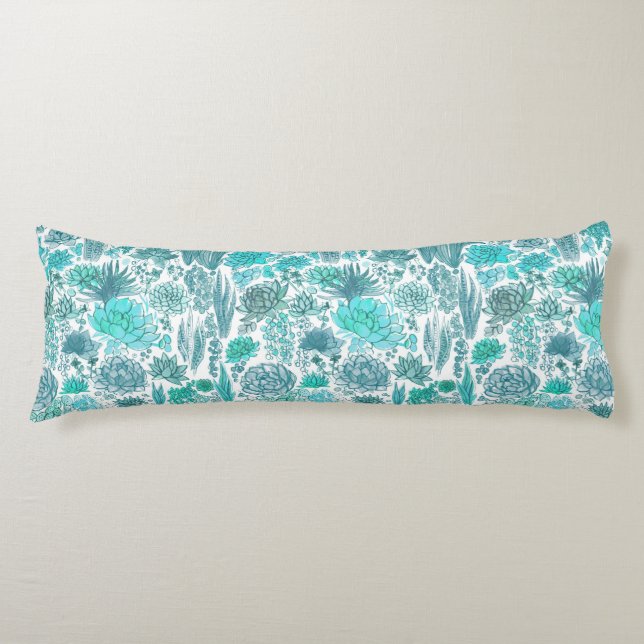 Succulent garden body pillow (Front)