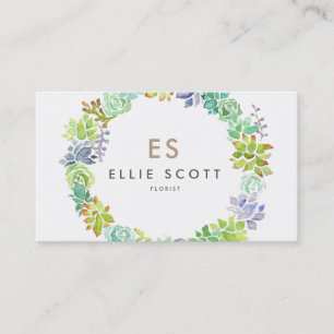 Succulent Garden Bold Business Card