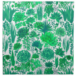 Succulent garden cloth napkin