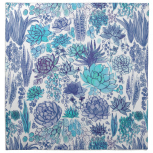 Succulent garden cloth napkin