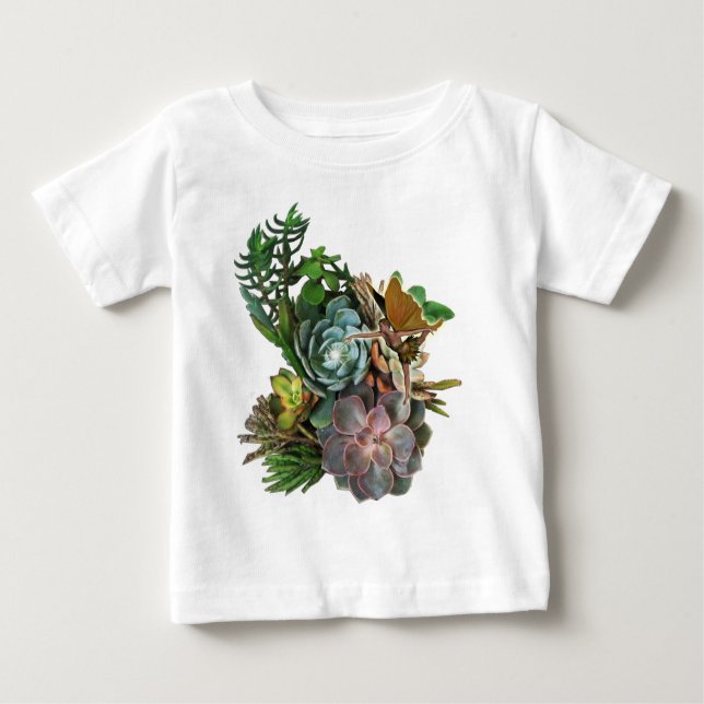 Succulent garden design baby T-Shirt (Front)