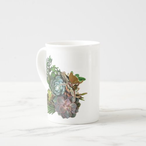 Succulent garden design bone china mug
