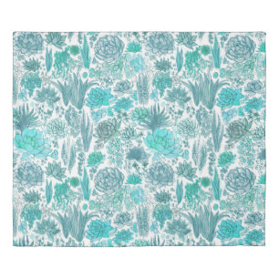 Succulent garden duvet cover