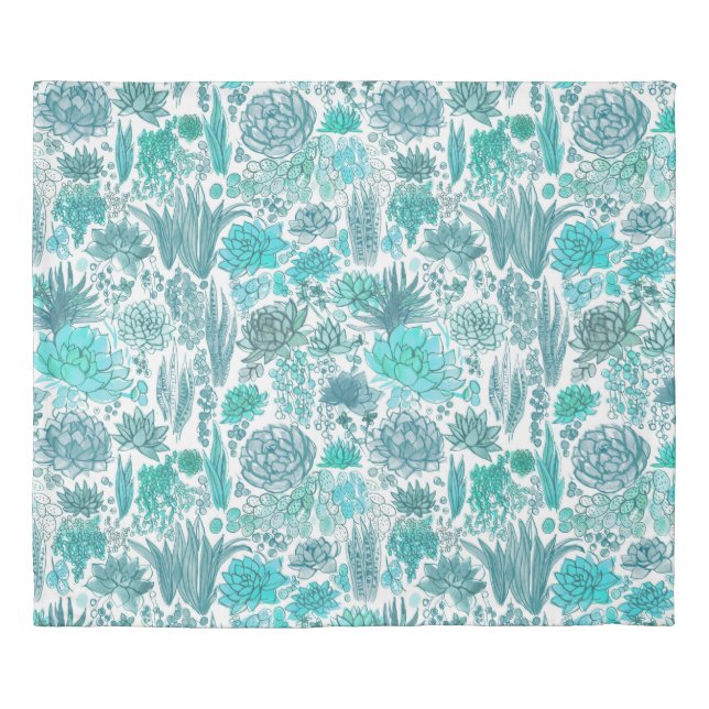 Succulent garden duvet cover (Front)