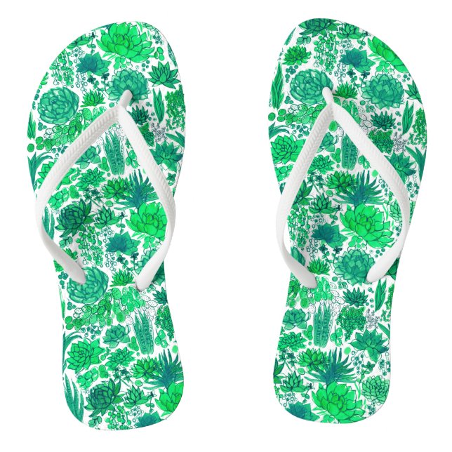 Succulent garden flip flops (Footbed)