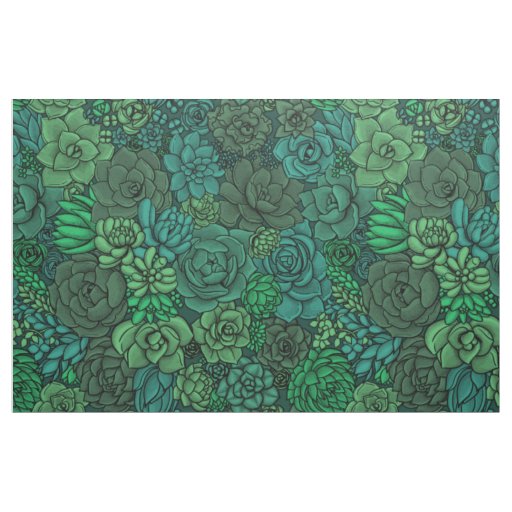 Succulent garden in green fabric