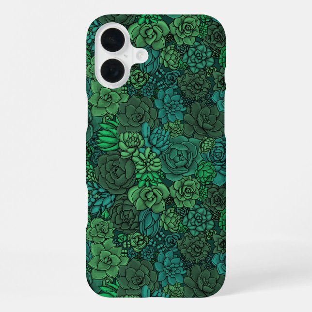 Succulent garden in green iPhone case (Back)