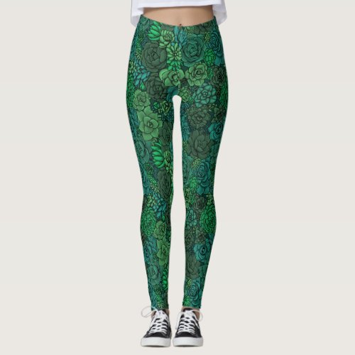 Succulent garden in green leggings