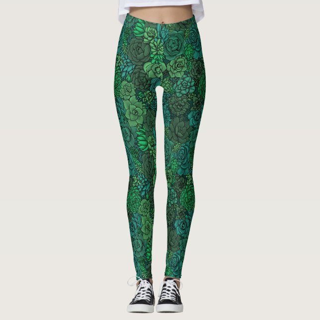 Succulent garden in green leggings (Front)