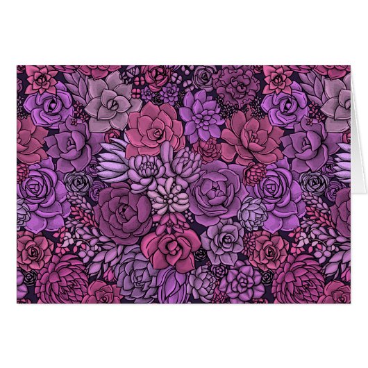 Succulent garden in pink and violet (Front Horizontal)