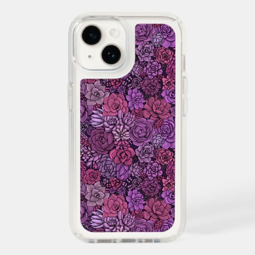 Succulent garden in pink and violet speck iPhone 14 case