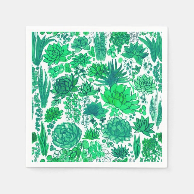 Succulent garden napkins (Front)