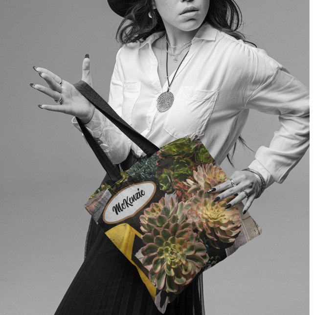 Succulent Garden Oceanside Personalized  Tote Bag (Creator Uploaded)