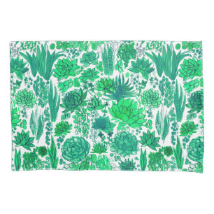 Succulent garden pillow case