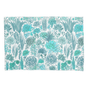 Succulent garden pillow case