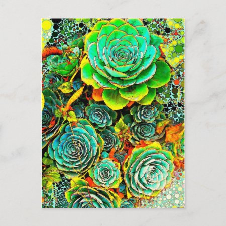 Succulent Garden Pop Art Postcard