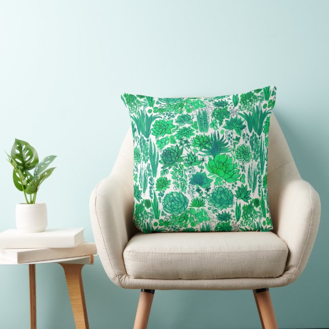 Succulent garden throw pillow (Chair)