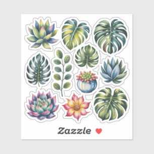 Succulent Garden Watercolor Sticker