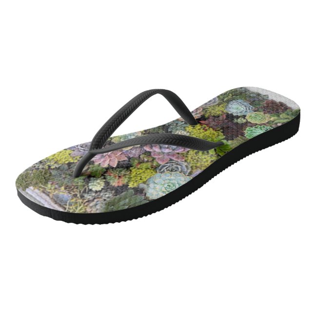 Succulent gardens flip flops (Angled)