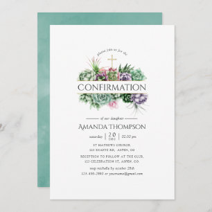 Succulent Geometric Confirmation Invitation